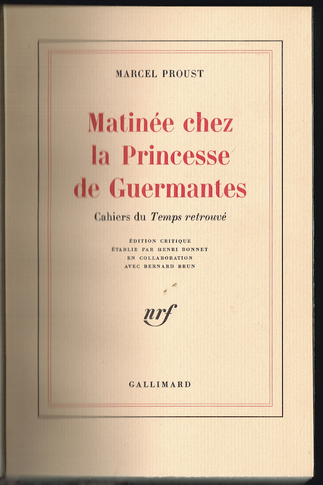 MATINE CHEZ LA PRINCESSE DE GUERMANTES
